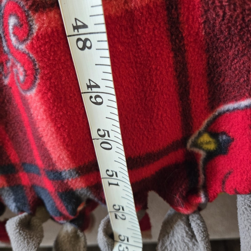 Fleece Knotted Tied Blanket Throw - St Louis Cardinals MLB L63"X W53" Red Plaid - Picture 4 of 6